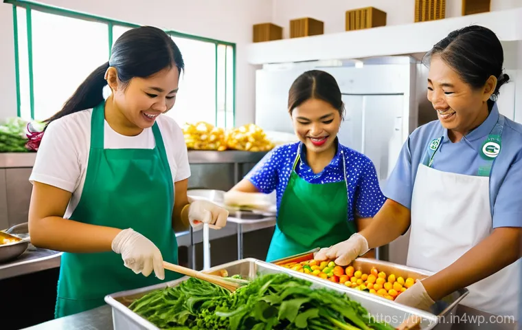 커뮤니티 식사에서의 기부 문화 형성하기 - **A heartwarming scene of community food sharing in a vibrant Thai setting.** Various generations of...