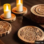 Home 18 커뮤니티 식사에서의 기념품 아이디어 - A beautifully crafted wooden souvenir set from a Thai local community, featuring intricately carved ...