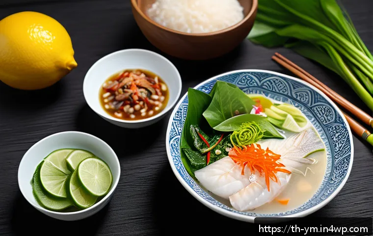 참여자 맞춤형 식사 안내 방법 - A vibrant Thai-style healthy breakfast scene featuring a steaming bowl of fish congee served with fr...